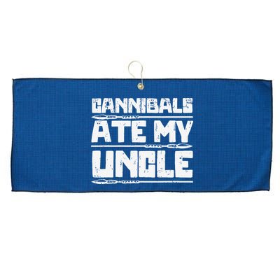 Retro Cannibals Ate My Uncle Joe Biden Satire Trump 2024 Large Microfiber Waffle Golf Towel