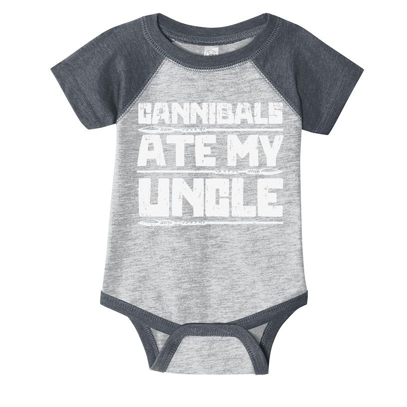 Retro Cannibals Ate My Uncle Joe Biden Satire Trump 2024 Infant Baby Jersey Bodysuit