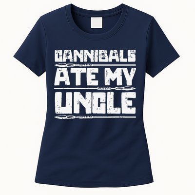 Retro Cannibals Ate My Uncle Joe Biden Satire Trump 2024 Womens T-Shirt