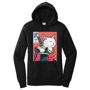 Retro Catzilla Ancient Japanese Cat Art - Anime Ninja Cat  Women's Pullover Hoodie