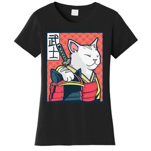 Retro Catzilla Ancient Japanese Cat Art - Anime Ninja Cat  Women's T-Shirt