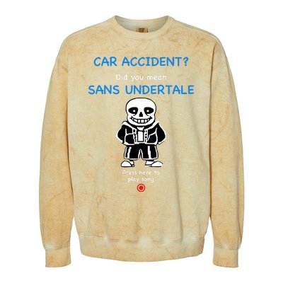 Ridgelandmicronation Car Accident Did You Mean Sans Undertale Press Here To Play Colorblast Crewneck Sweatshirt