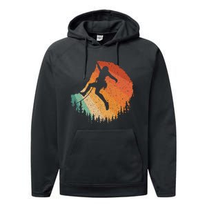 Rock Climbing Art For Women Mountain Climber Bouldering Performance Fleece Hoodie