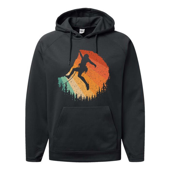 Rock Climbing Art For Women Mountain Climber Bouldering Performance Fleece Hoodie