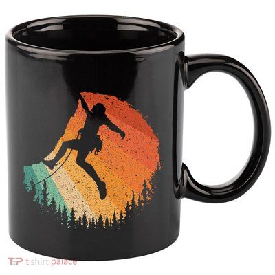 Rock Climbing Art For Women Mountain Climber Bouldering 11oz C Handle Ceramic Mug