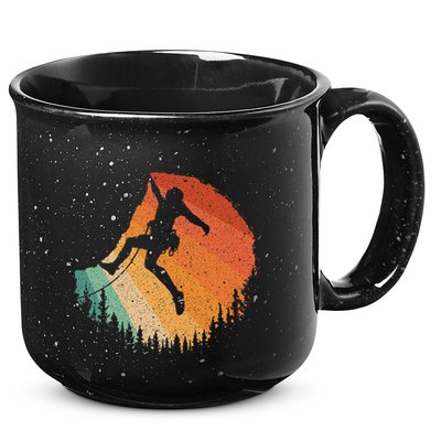 Rock Climbing Art For Women Mountain Climber Bouldering 15oz Campfire Ceramic Mug