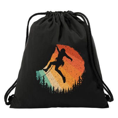 Rock Climbing Art For Women Mountain Climber Bouldering Drawstring Bag
