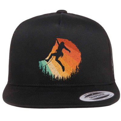 Rock Climbing Art For Women Mountain Climber Bouldering Flatbill Hat