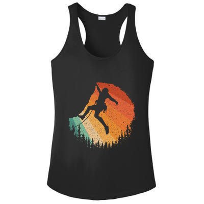 Rock Climbing Art For Women Mountain Climber Bouldering Ladies PosiCharge Competitor Racerback Tank