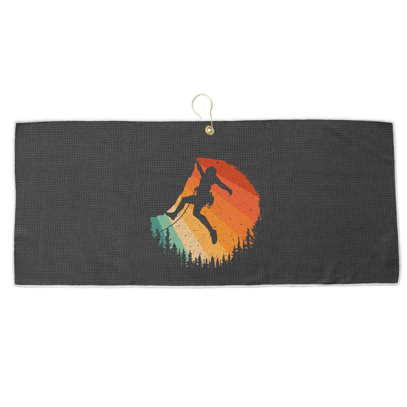 Rock Climbing Art For Women Mountain Climber Bouldering Large Microfiber Waffle Golf Towel