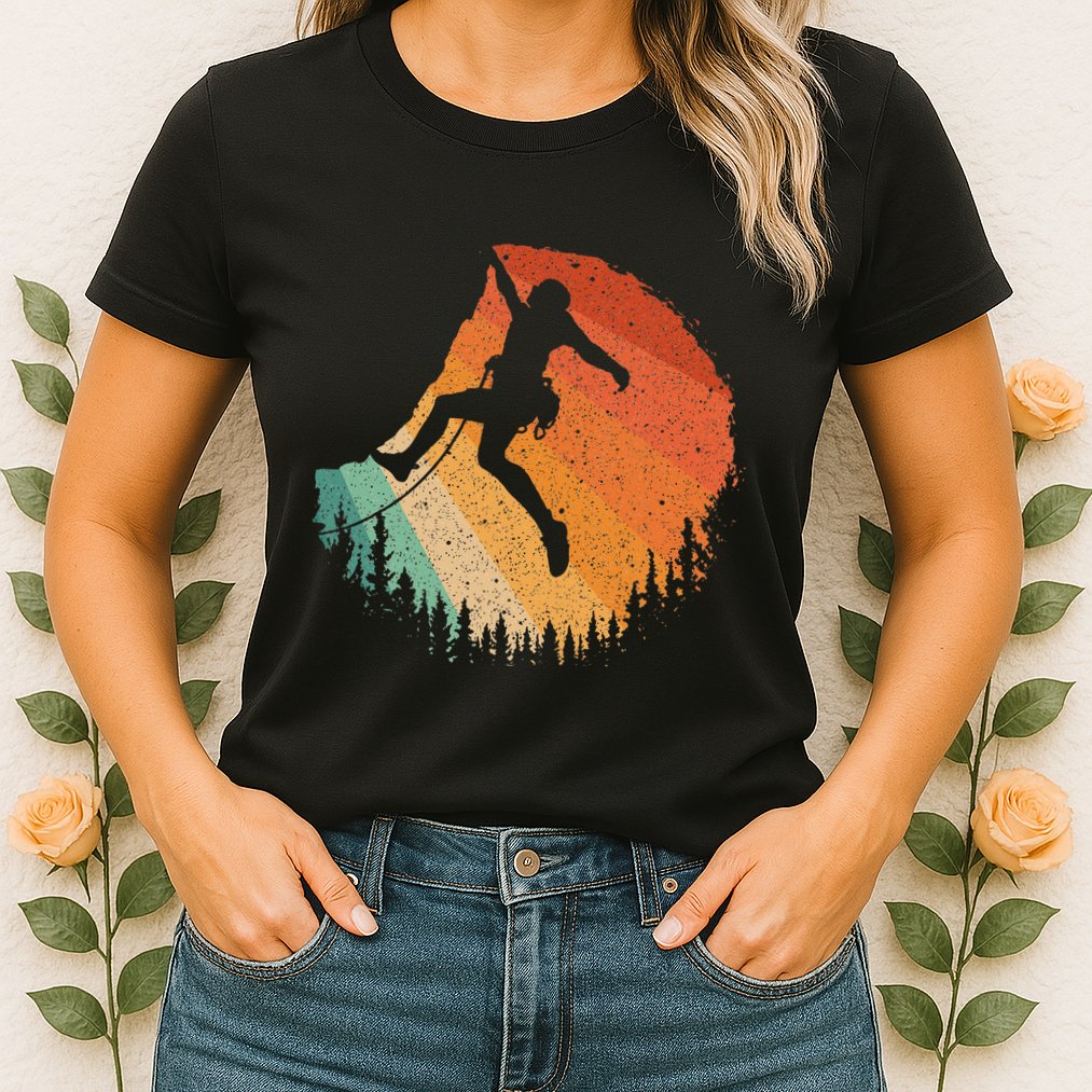 Rock Climbing Art For Women Mountain Climber Bouldering Womens T-Shirt