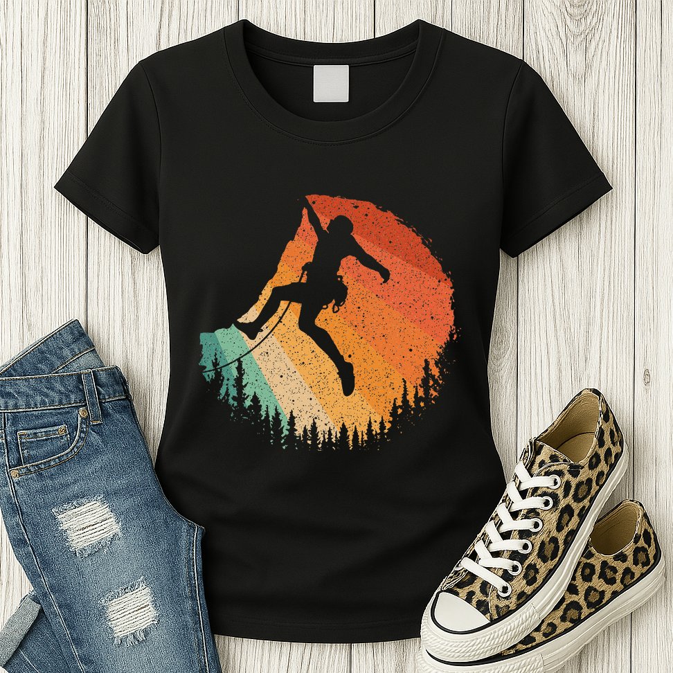 Rock Climbing Art For Women Mountain Climber Bouldering Womens T-Shirt