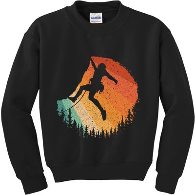 Rock Climbing Art For Women Mountain Climber Bouldering Kids Sweatshirt