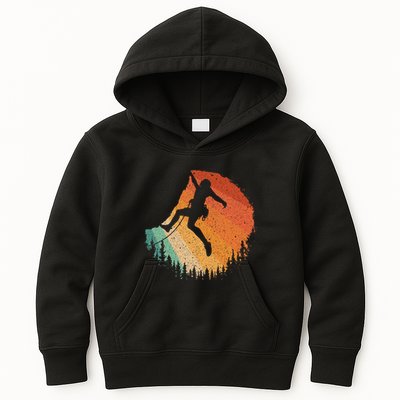 Rock Climbing Art For Women Mountain Climber Bouldering Kids Hoodie