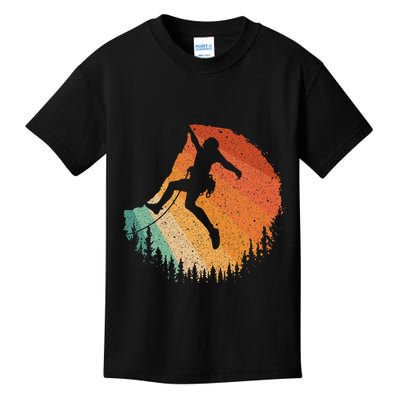 Rock Climbing Art For Women Mountain Climber Bouldering Kids T-Shirt