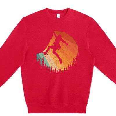 Rock Climbing Art For Women Mountain Climber Bouldering Premium Crewneck Sweatshirt