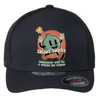 Retro Cartoon Bomb Nihilism Classic Fit Crew Neck Flexfit Unipanel Trucker Cap