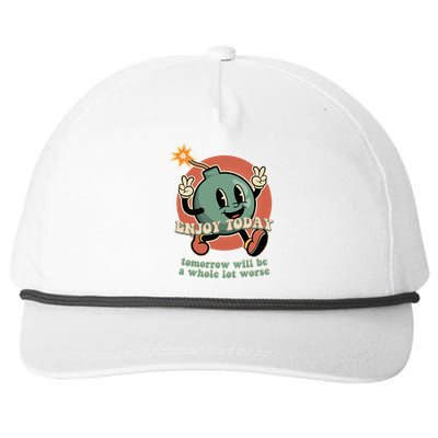 Retro Cartoon Bomb Nihilism Classic Fit Crew Neck Snapback Five-Panel Rope Hat