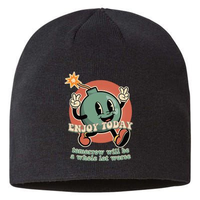 Retro Cartoon Bomb Nihilism Classic Fit Crew Neck Sustainable Beanie