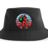 Retro Christmas Big Foot Sasquatch Santa Claus Sustainable Bucket Hat