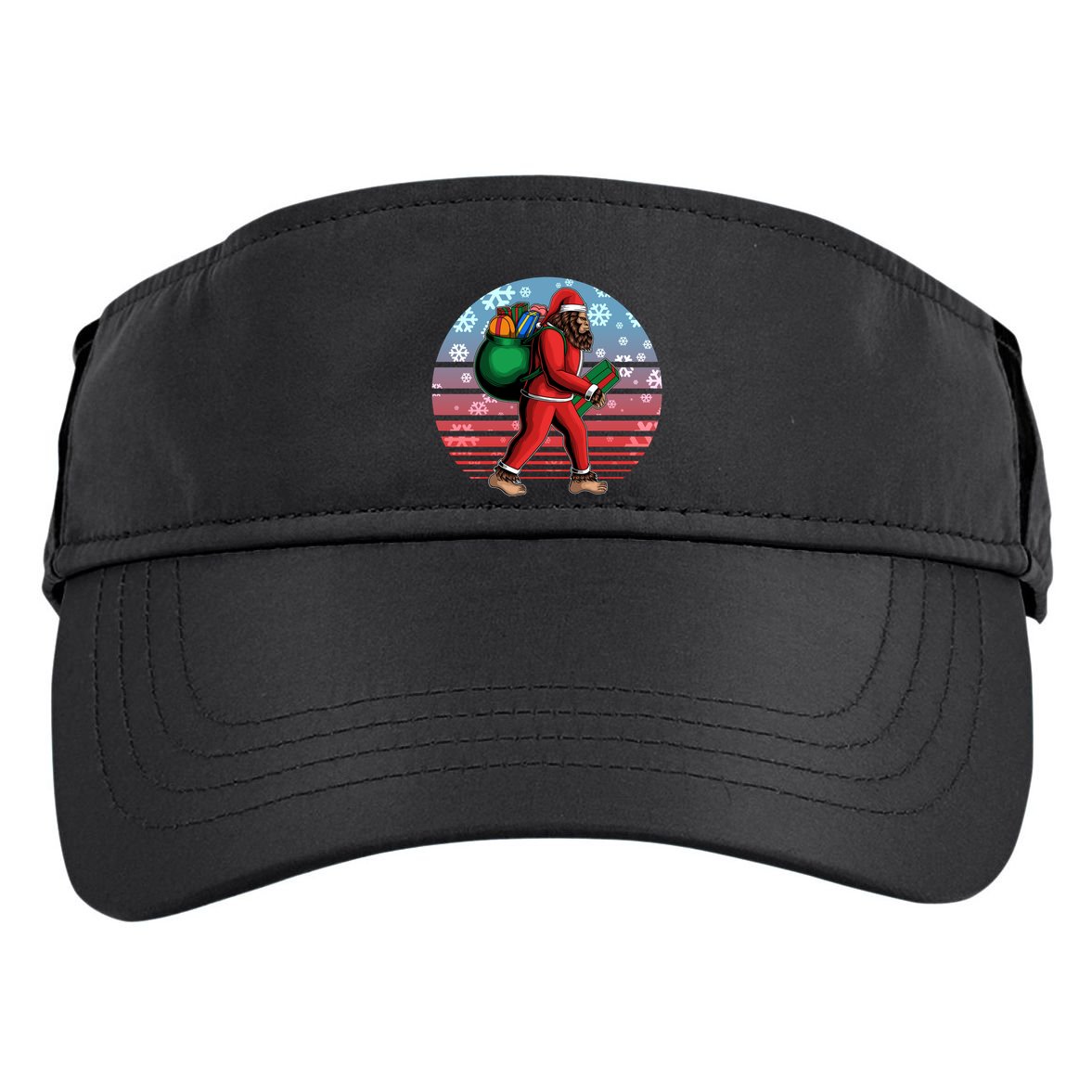 Retro Christmas Big Foot Sasquatch Santa Claus Adult Drive Performance Visor