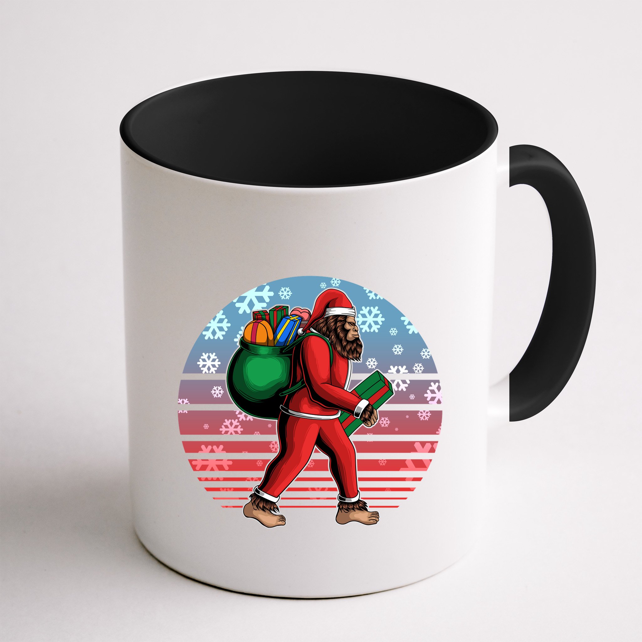 Retro Christmas Big Foot Sasquatch Santa Claus Mug