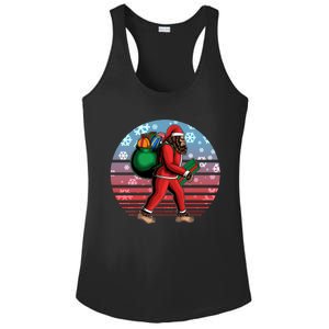 Retro Christmas Big Foot Sasquatch Santa Claus Ladies PosiCharge Competitor Racerback Tank