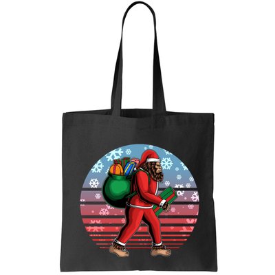 Retro Christmas Big Foot Sasquatch Santa Claus Bag