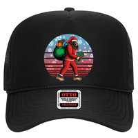 Retro Christmas Big Foot Sasquatch Santa Claus Trucker Hat