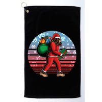 Retro Christmas Big Foot Sasquatch Santa Claus Golf Towel