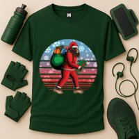 Retro Christmas Big Foot Sasquatch Santa Claus Performance Shirt
