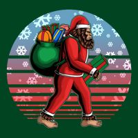 Retro Christmas Big Foot Sasquatch Santa Claus Performance Shirt