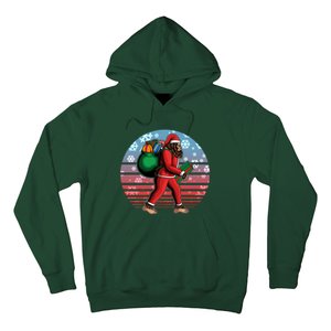 Retro Christmas Big Foot Sasquatch Santa Claus Hoodie