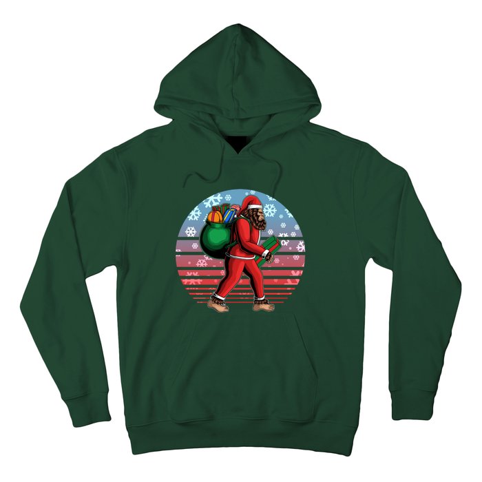 Retro Christmas Big Foot Sasquatch Santa Claus Hoodie