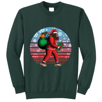 Retro Christmas Big Foot Sasquatch Santa Claus Sweatshirt