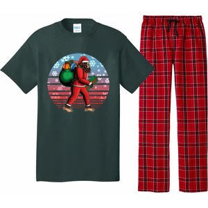 Retro Christmas Big Foot Sasquatch Santa Claus Pajama Set