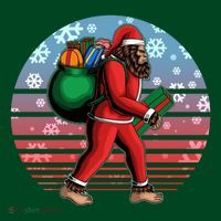 Retro Christmas Big Foot Sasquatch Santa Claus Premium T-Shirt