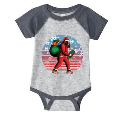 Retro Christmas Big Foot Sasquatch Santa Claus Infant Baby Jersey Bodysuit