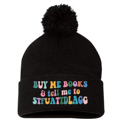 Retro Cute Booktok Buy Me Books And Tell Me Stfuattdlagg Pom Pom 12in Knit Beanie