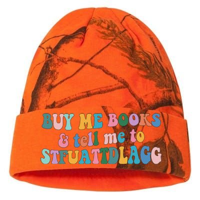 Retro Cute Booktok Buy Me Books And Tell Me Stfuattdlagg Kati Licensed 12" Camo Beanie