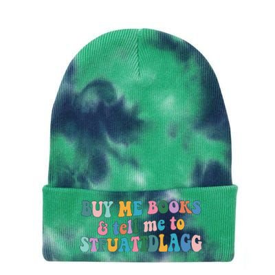 Retro Cute Booktok Buy Me Books And Tell Me Stfuattdlagg Tie Dye 12in Knit Beanie