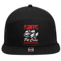 Race Car Birthday Party Racing Family Auntie Pit Crew 7 Panel Mesh Trucker Snapback Hat