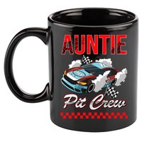 Race Car Birthday Party Racing Family Auntie Pit Crew 11oz C Handle Ceramic Mug