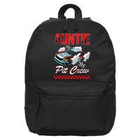 Race Car Birthday Party Racing Family Auntie Pit Crew 16 in Basic Backpack
