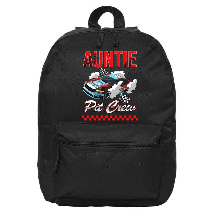 Race Car Birthday Party Racing Family Auntie Pit Crew 16 in Basic Backpack
