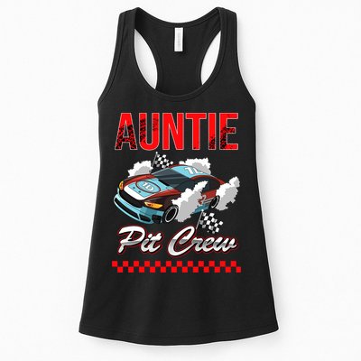 Race Car Birthday Party Racing Family Auntie Pit Crew Womens Tank Top