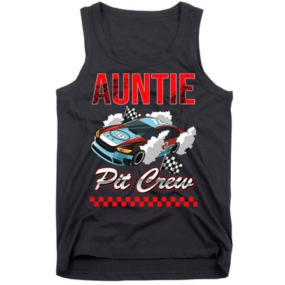 Race Car Birthday Party Racing Family Auntie Pit Crew Tank Top