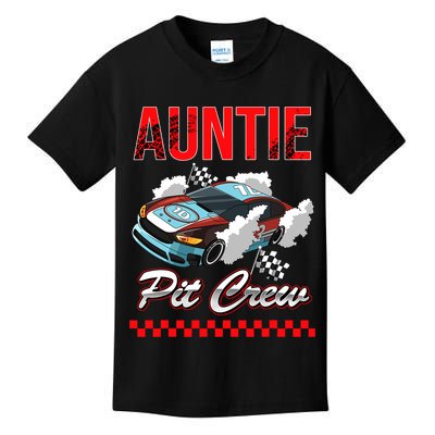 Race Car Birthday Party Racing Family Auntie Pit Crew Kids T-Shirt