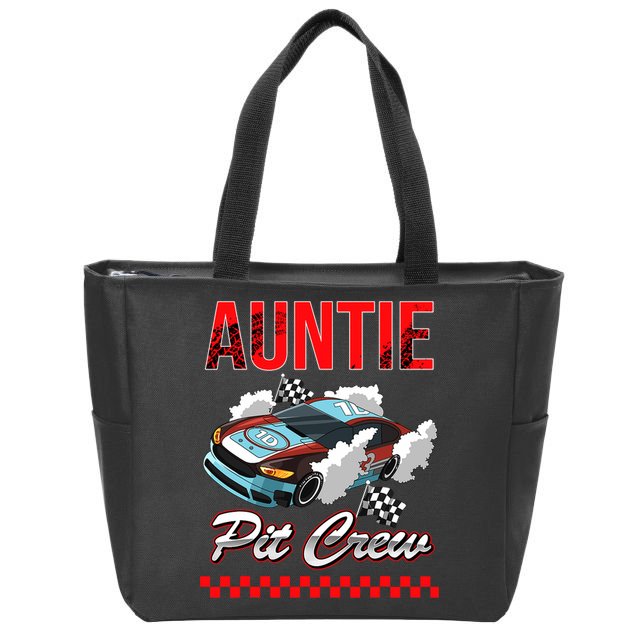 Race Car Birthday Party Racing Family Auntie Pit Crew Zip Tote Bag