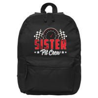 Race Car Birthday Party Racing Family Sister Pit Crew 16 in Basic Backpack